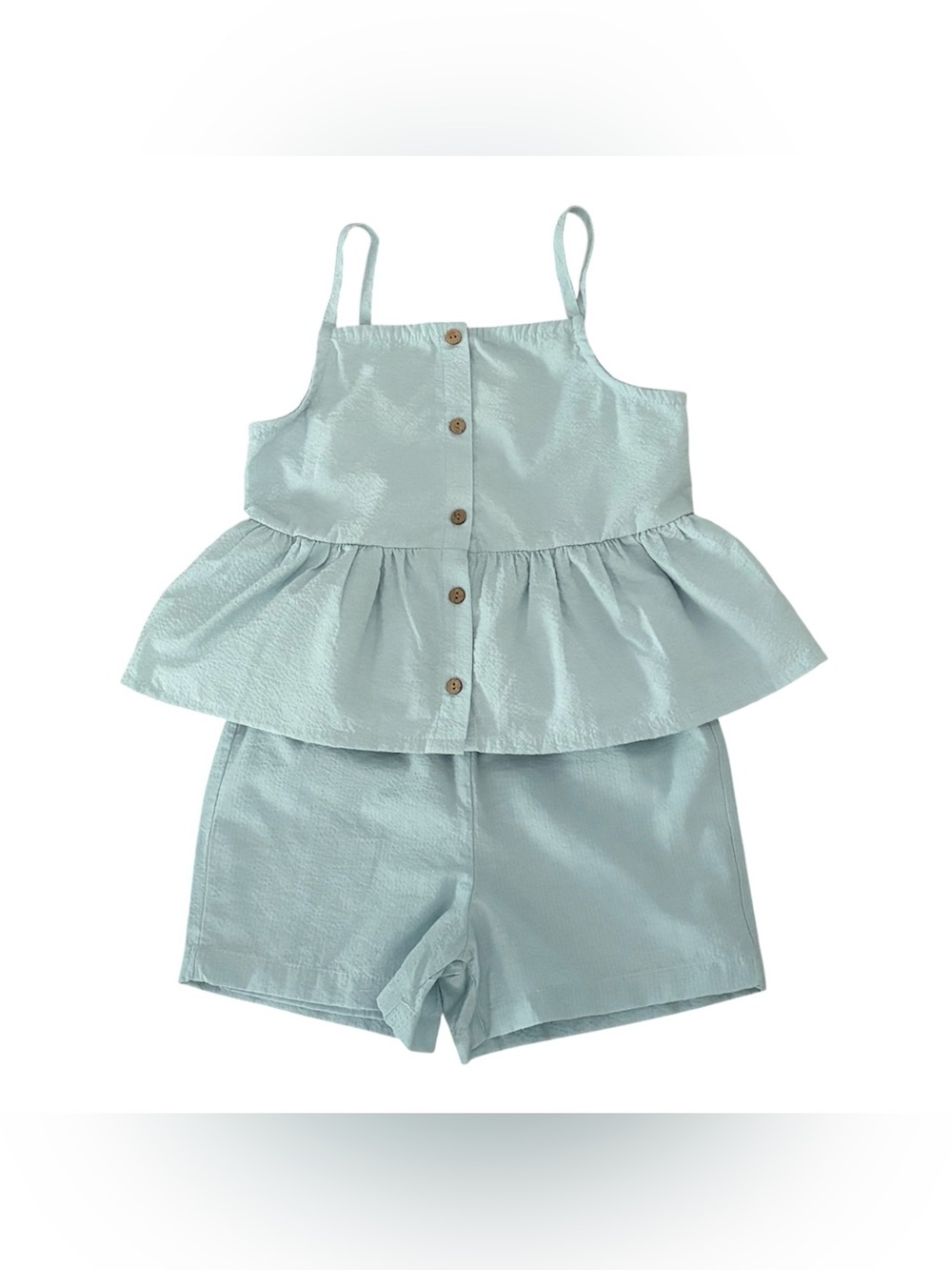 Paisley Lane Girls Blue 2pc Sleeveless Button Top & Shorts Set One Size